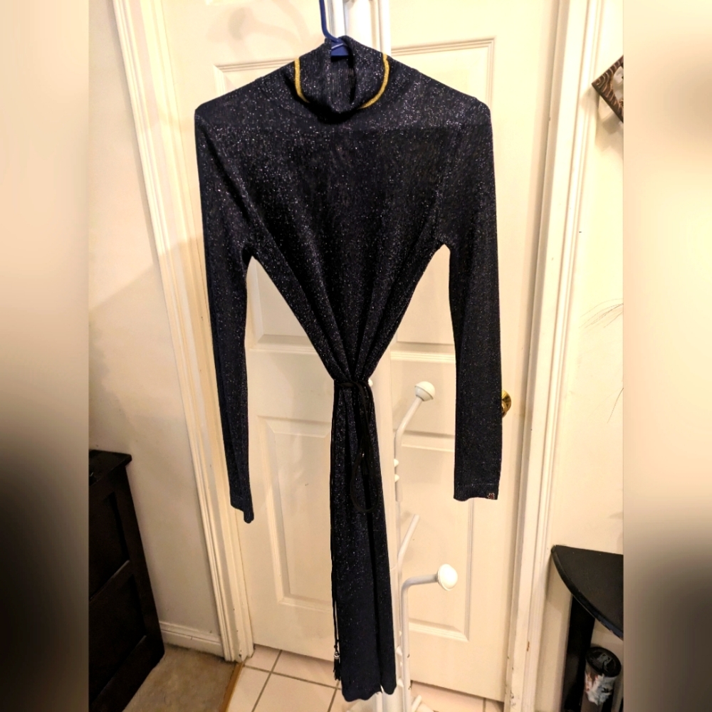 Scotch & Soda Navy Blue Glitter Sweater Dress Size XS